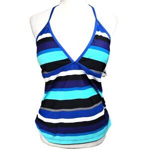 NWT Converse One Star Striped Halter Tankini Swimsuit Size Large